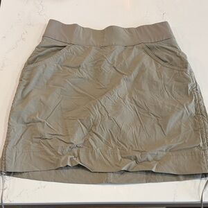 Stretch Drawcord Mini Skirt in Olive